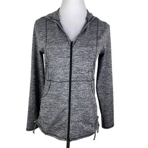 PL Movement by Pink Lotus Marled Full Zip Hooded Athletic Jacket Women's M Gray‎